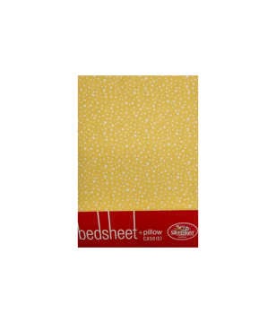 Picture of SILENT NIGHT BED SHEET SET DOUBLE DOTS PRINTED YELLOW AND WHITE (T-144)