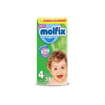 Picture of MOLFIX DIAPERS FLEXIBLE NO.4 MAXI JUMBO PACK 54 PCS