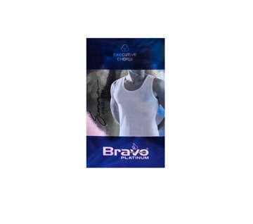 Picture of BRAVO MEN'S WEAR PLATINUM SLEVELESS VEST WHITE SMALL NO.001  SINGLE 
