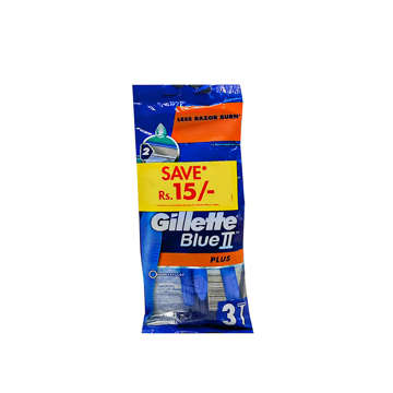 Picture of GILLETTE RAZORS 2 PLUS BLUE SAVE RS.15- 3 IN 1 PCS 