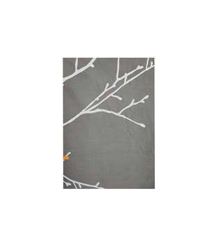 Picture of KW BED SHEET SET SINGLE BRANCHES PRINTED GRAY, WHITE AND MUSTARD (PERCALE)