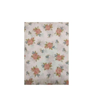 Picture of KW BED SHEET SET DOUBLE ROSE PRINTED WHITE, PINK AND GREEN (POLY COTTON)