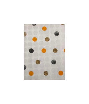 Picture of KW BED SHEET SET DOUBLE POLKA DOTS PRINTED WHITE, BROWN, GOLDEN AND GRAY (POLY COTTON)